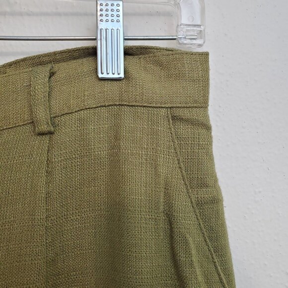 Vintage Halston olive green high waisted flax blend pants - Picture 2 of 11